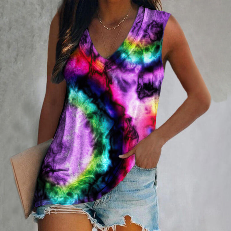 🔥[Clearance Sale]Tie dye colorful print women's vest designer