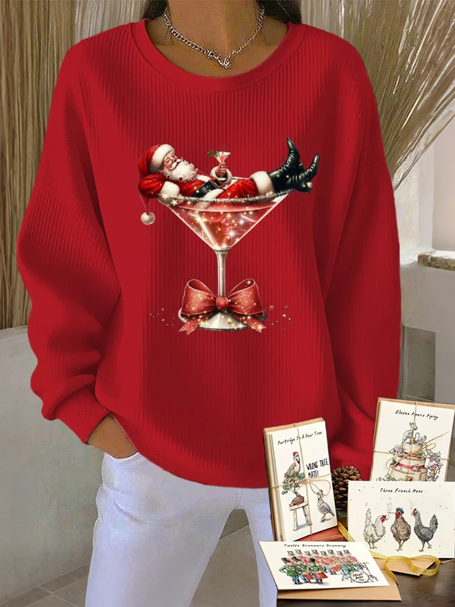 Women's  Santa Claus Printed Tops