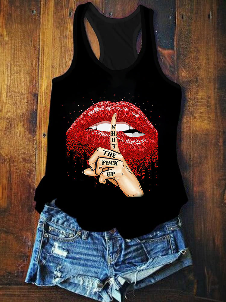 Shut The Fuck Up Print Women's Tank Top