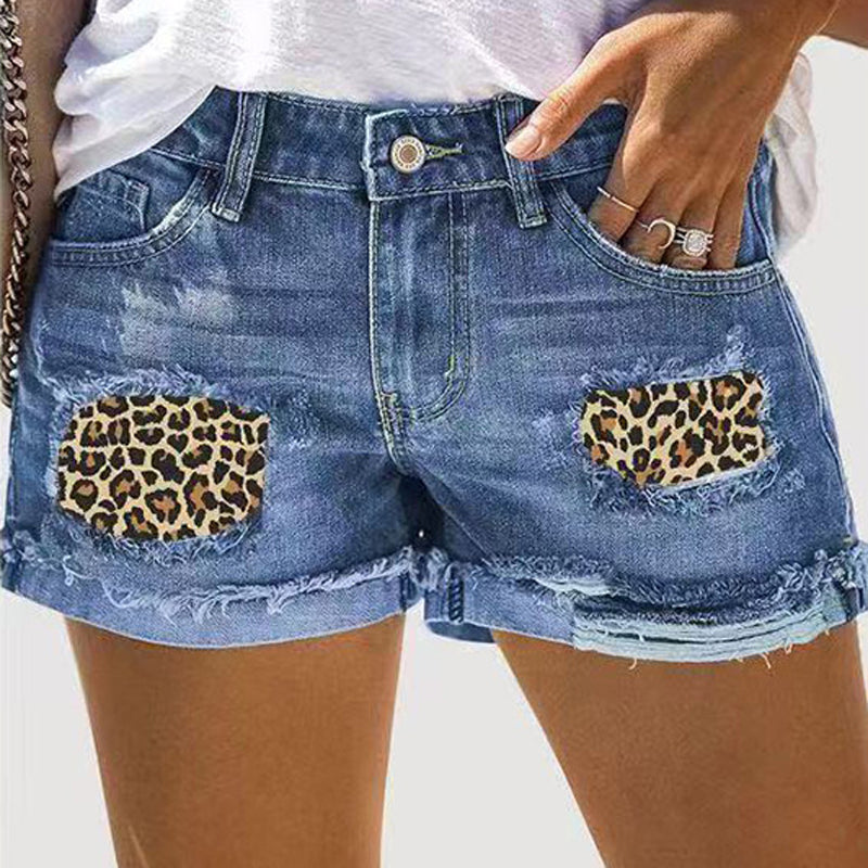 Summer Graphic Ripped Denim Shorts
