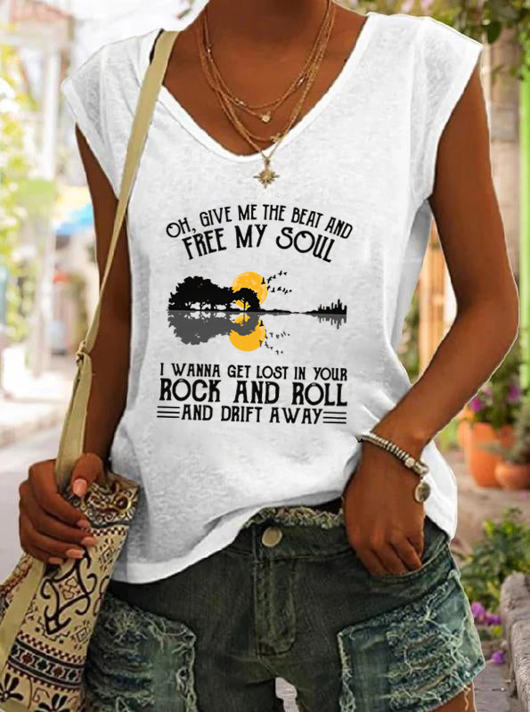 Oh, Give Me The Beat And Free My Soul Print Women's Tank Top