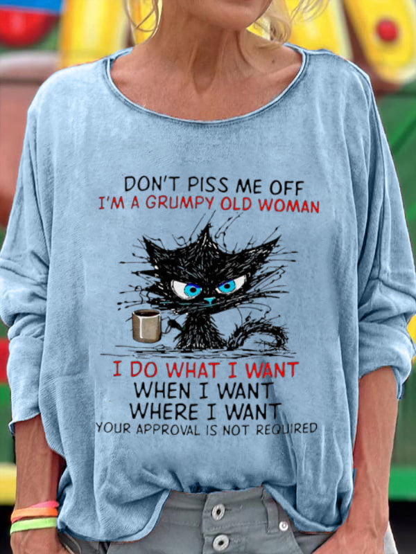 Don't Piss Me Off Printed Crew Neck Women's T-shirt