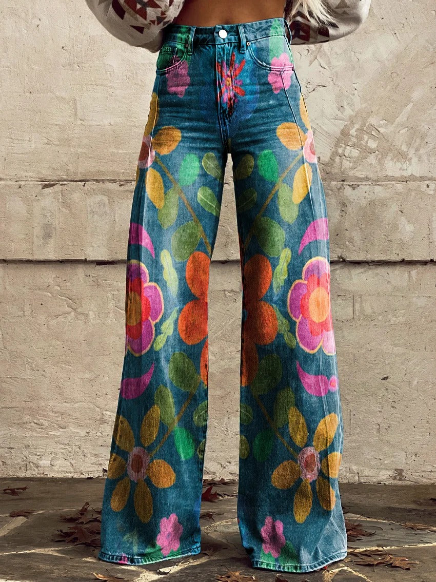 Women's Bohemian Floral Art Print Tank Top-1