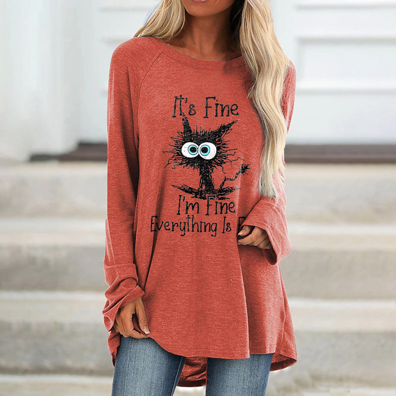 It's Fine I'm Fine Everything Is Fine Printed Women's T-shirt