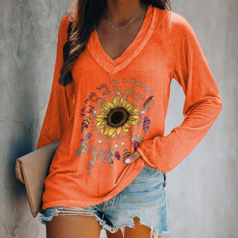 You May Say I'm A Dreamer But I'm Not The Only One Printed Hippie T-shirt