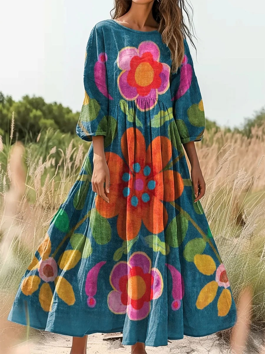 Women's Bohemian Floral Art Print Tank Top-1