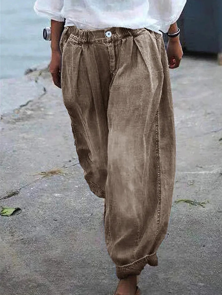 Women's Casual Solid Color Loose Lantern Jeans