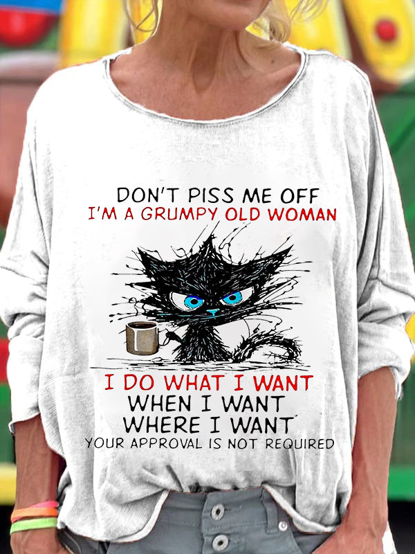 Don't Piss Me Off Printed Crew Neck Women's T-shirt