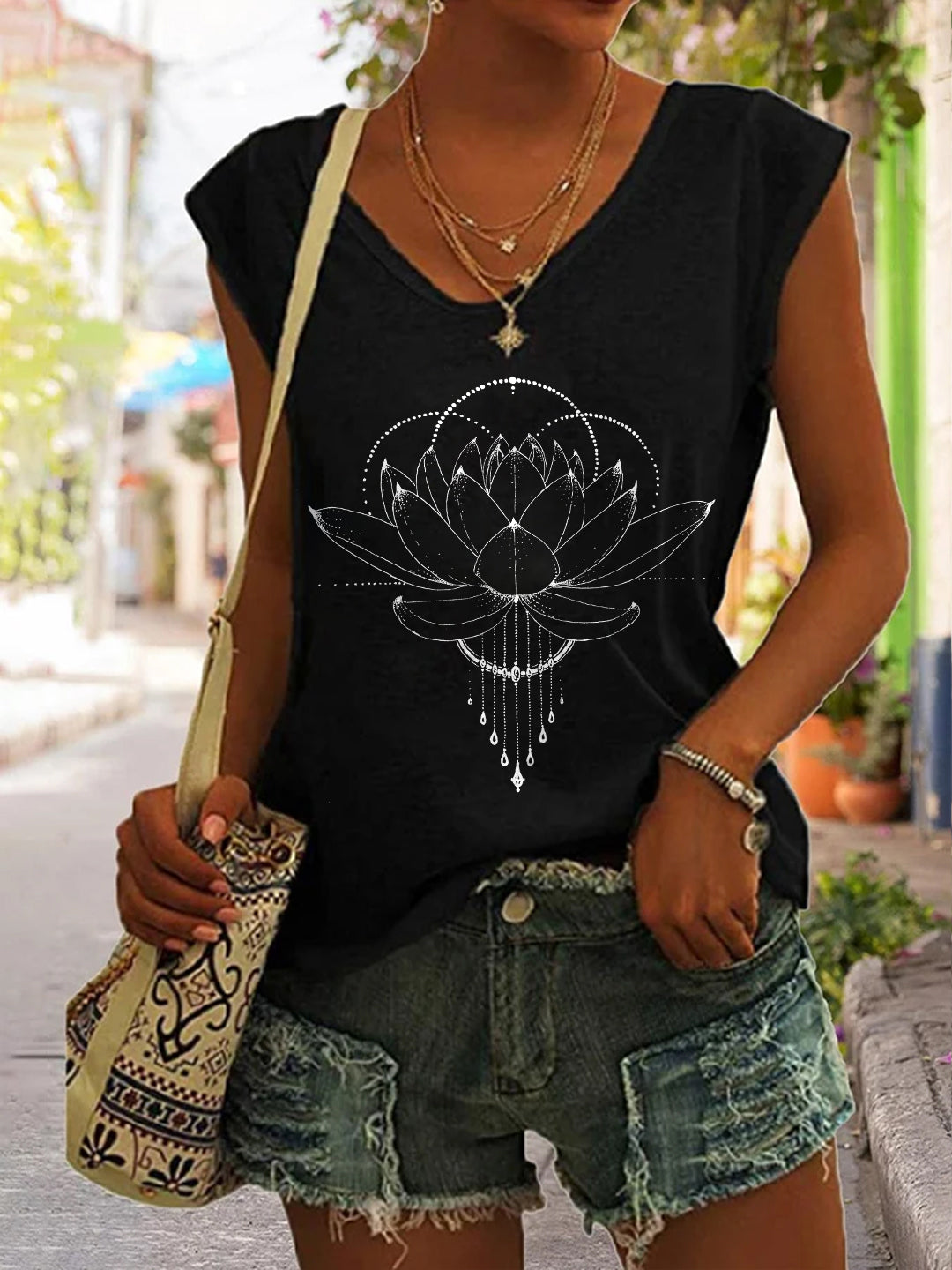 Mandala Lotus Hippie Print Women's Vest