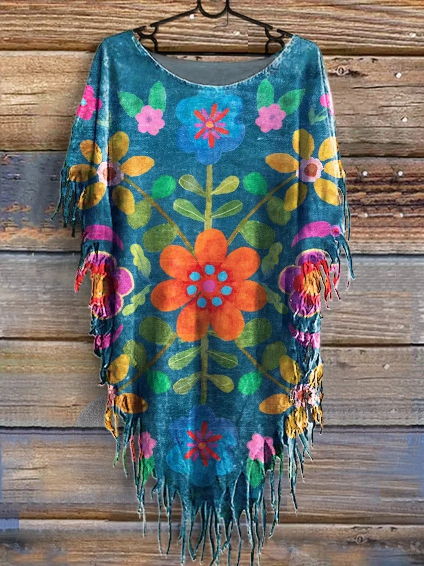 Women's Bohemian Floral Art Print Tank Top-1