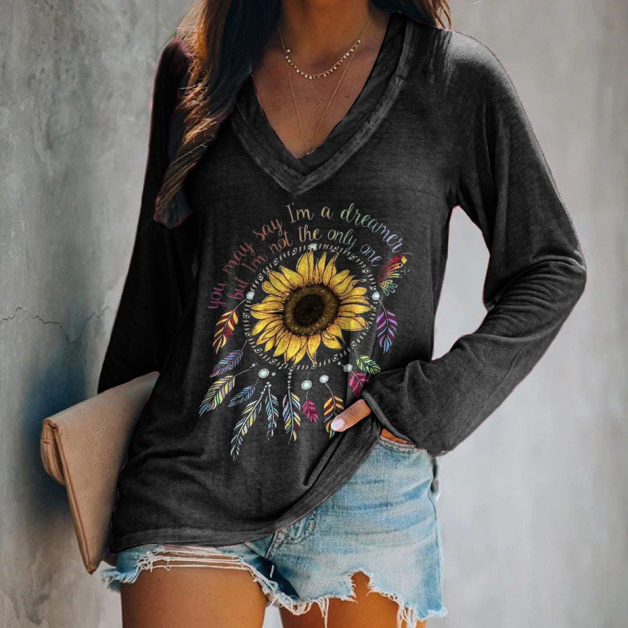 You May Say I'm A Dreamer But I'm Not The Only One Printed Hippie T-shirt