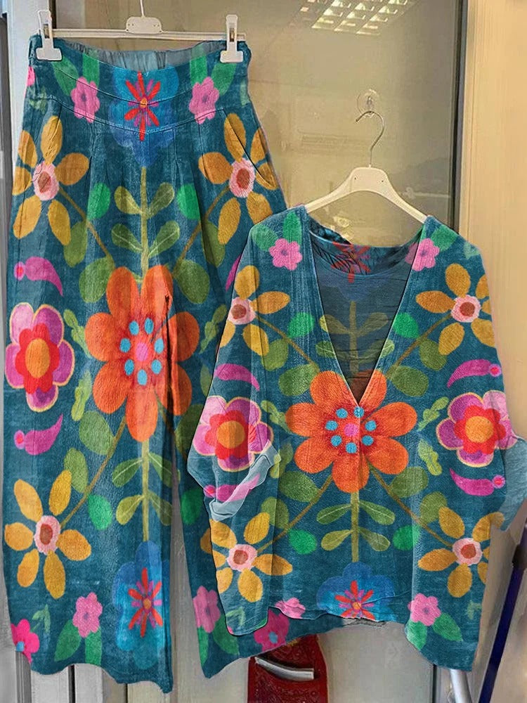 Women's Bohemian Floral Art Print Tank Top-1