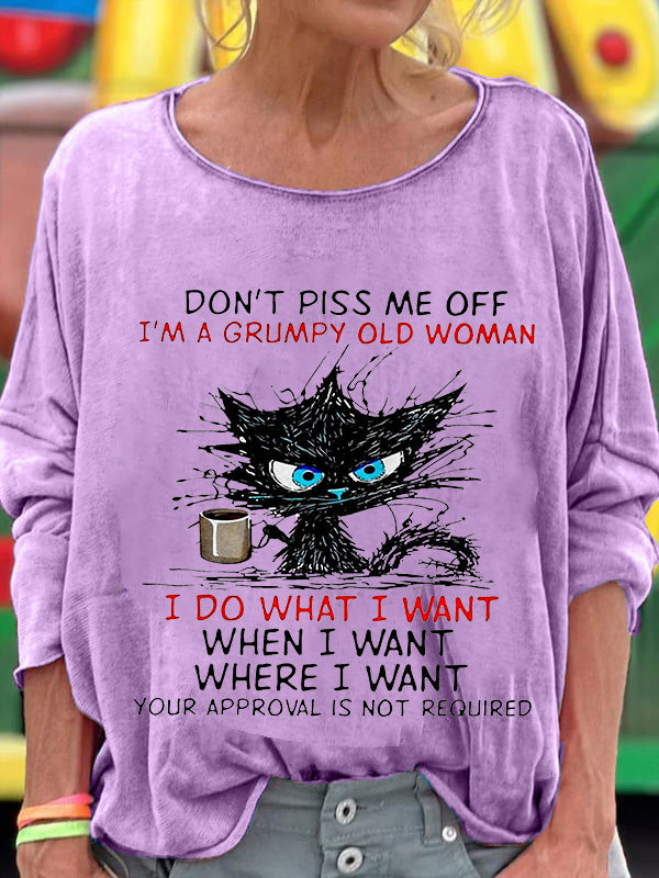 Don't Piss Me Off Printed Crew Neck Women's T-shirt