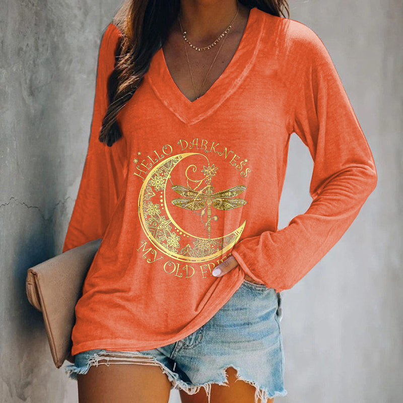 Hello Darkness My Old Friend Printed Women's T-shirt