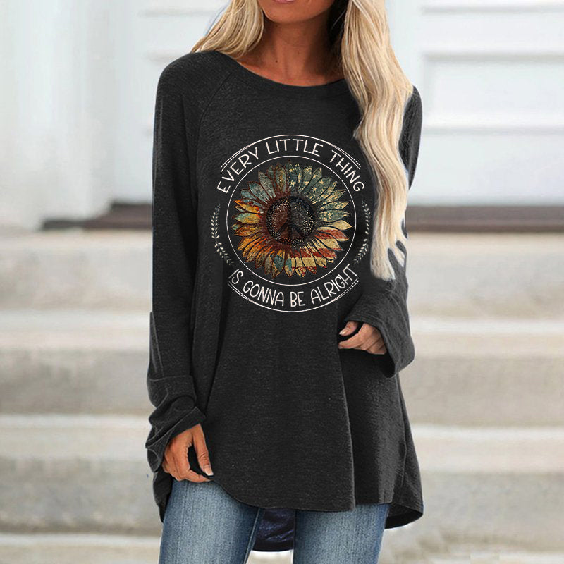 Every Little Thing Is Gonna Be Alright Printed Loose T-shirt