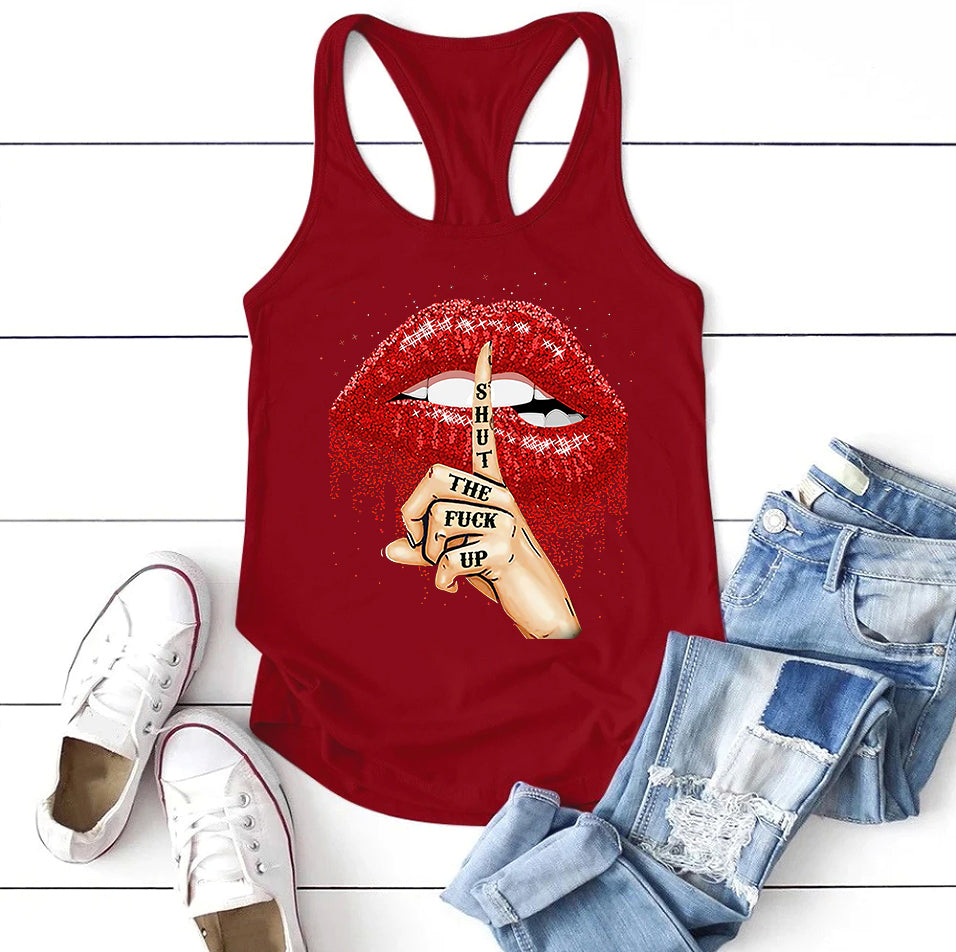 Shut The Fuck Up Print Women's Tank Top