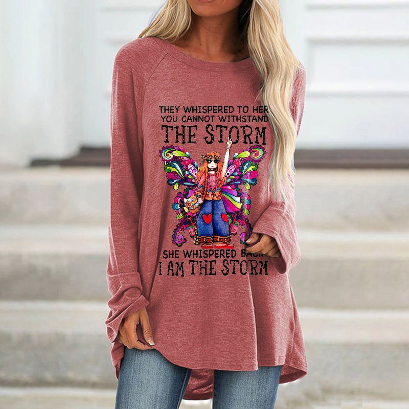 They Whispered To Her You Cannot Withstand The Storm Printed Women's Loose T-shirt