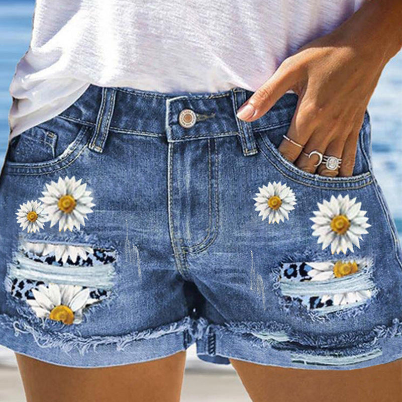 Little Daisy Summer Ripped Denim Shorts