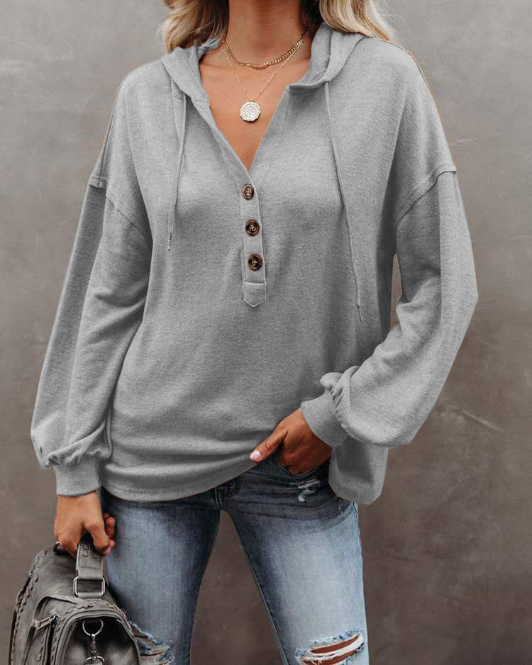 Hoodie Casual Loose Solid Color Sweatshirt