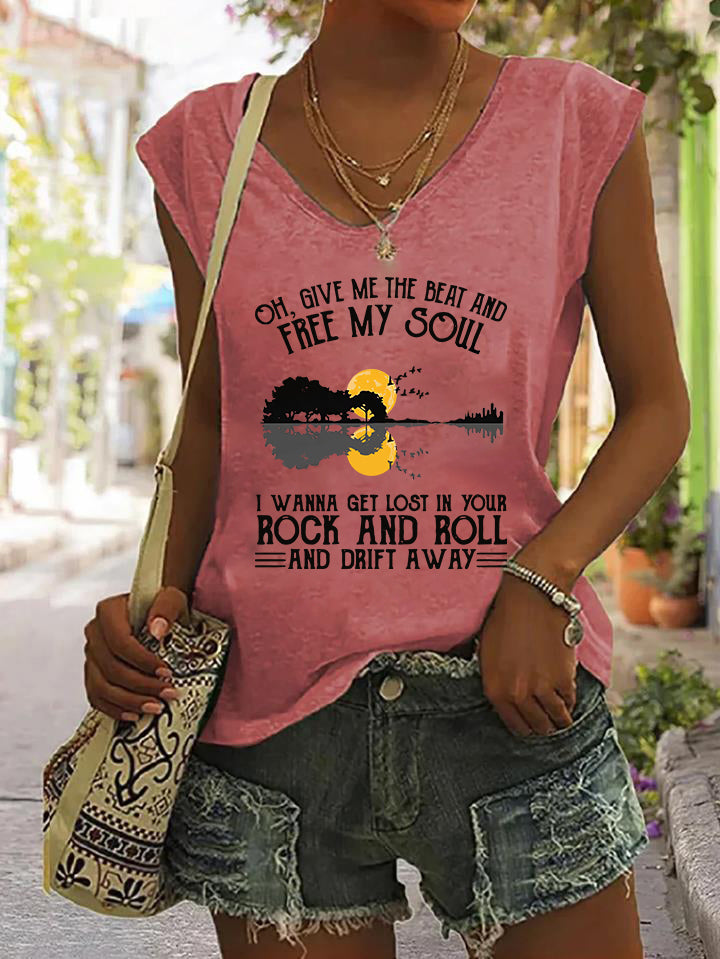 Oh, Give Me The Beat And Free My Soul Print Women's Tank Top