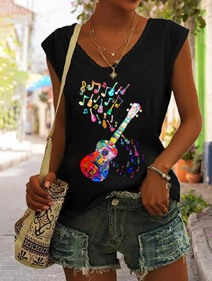 Guitar Sheet Music Print Women's Tank Top