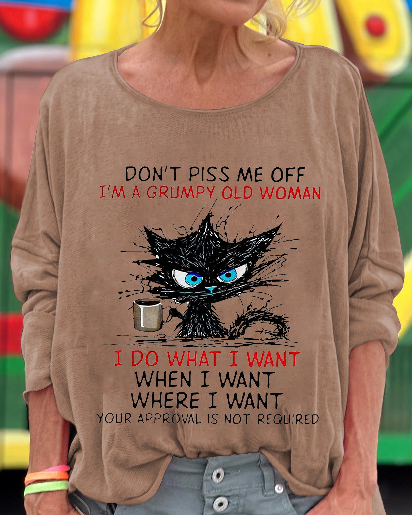 Don't Piss Me Off Printed Crew Neck Women's T-shirt