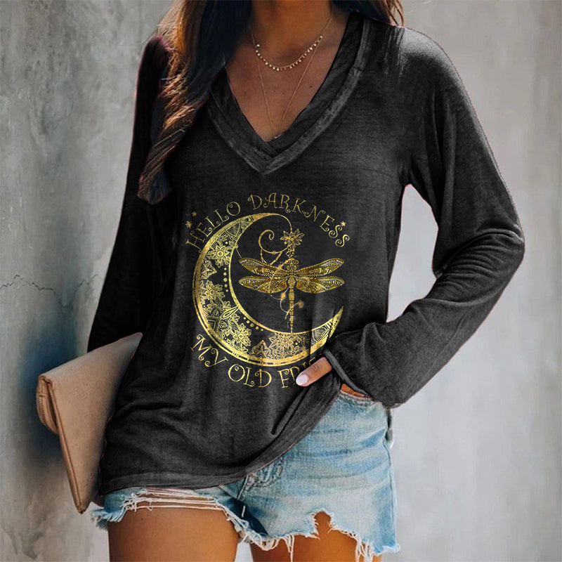 Hello Darkness My Old Friend Printed Women's T-shirt