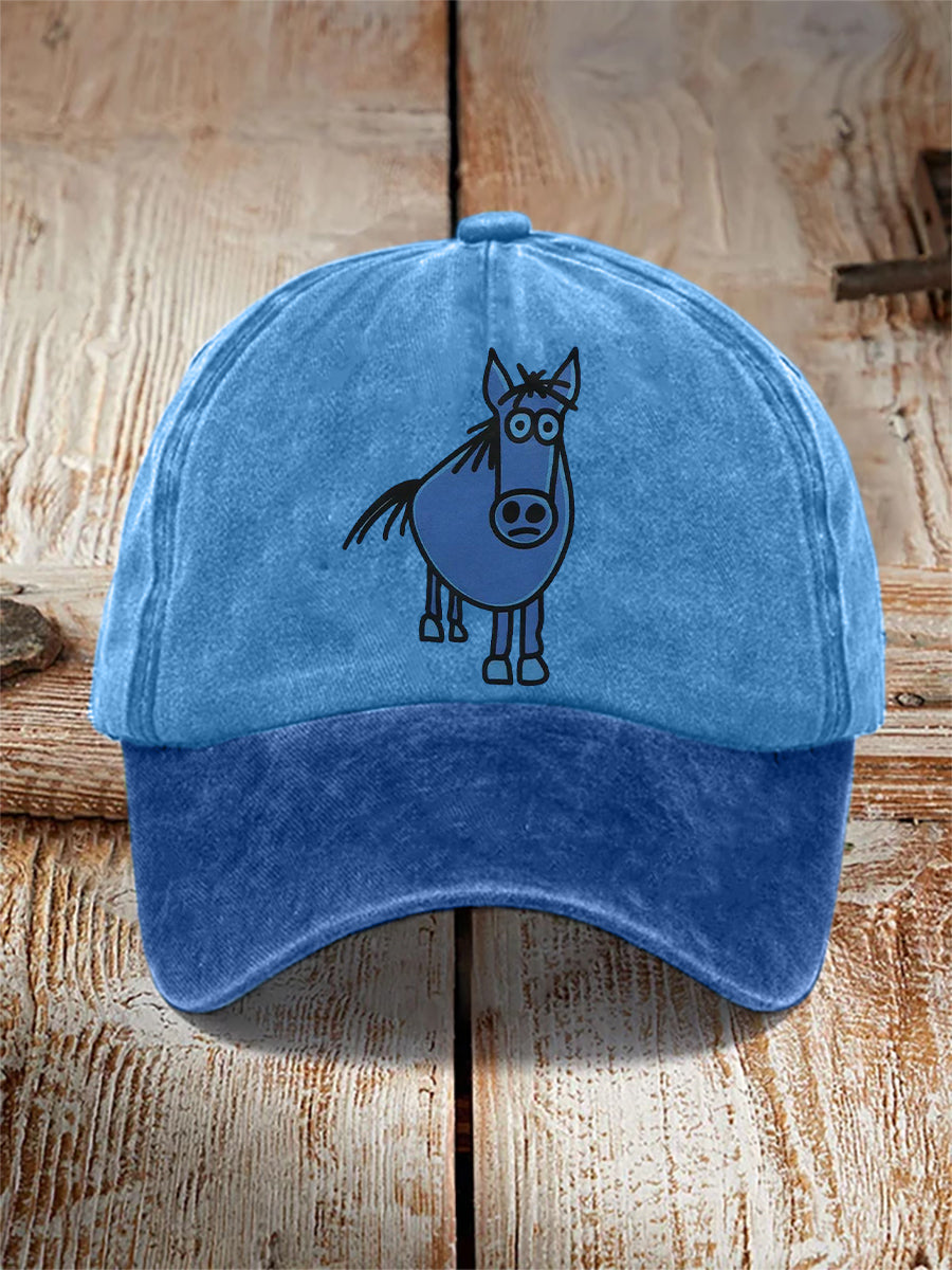 Unisex Funny Horse Print Hat