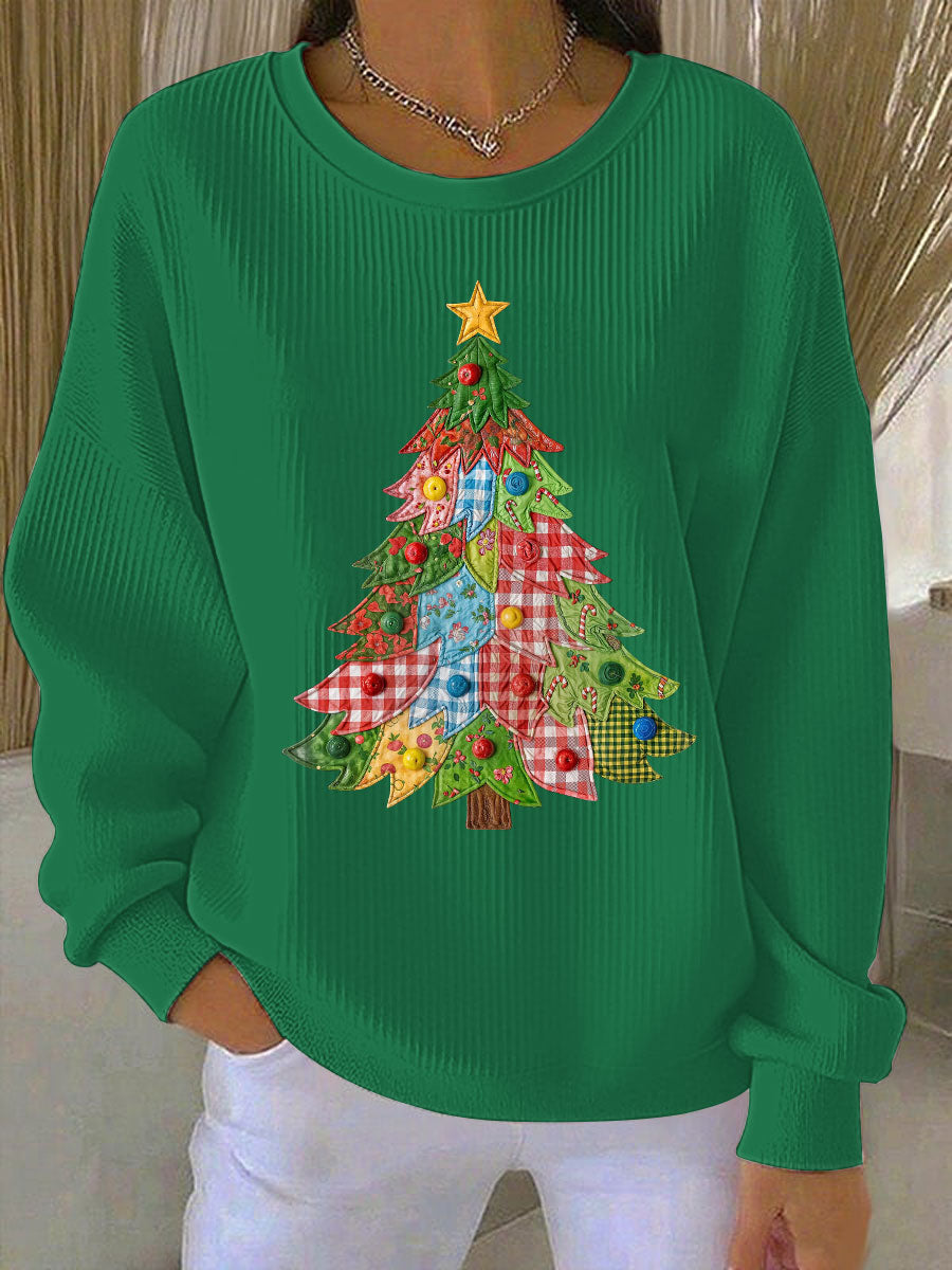 Women's Christmas Tree Print Casual Sweatshirt