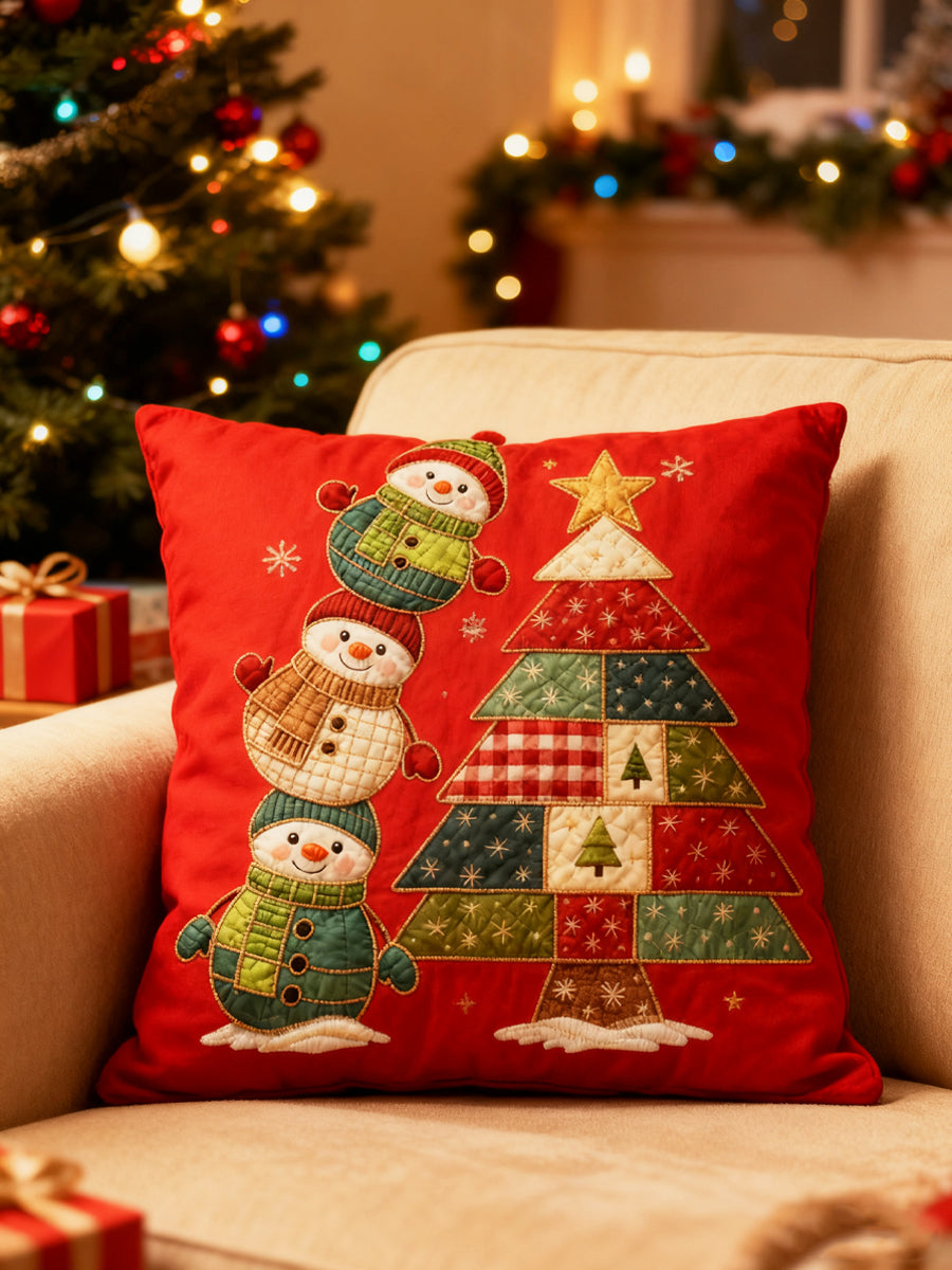 Christmas Snowman Christmas Tree Pillow