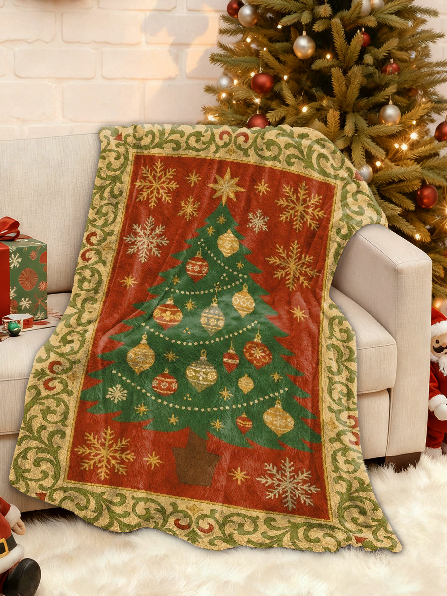 Retro Christmas Patterned Blanket