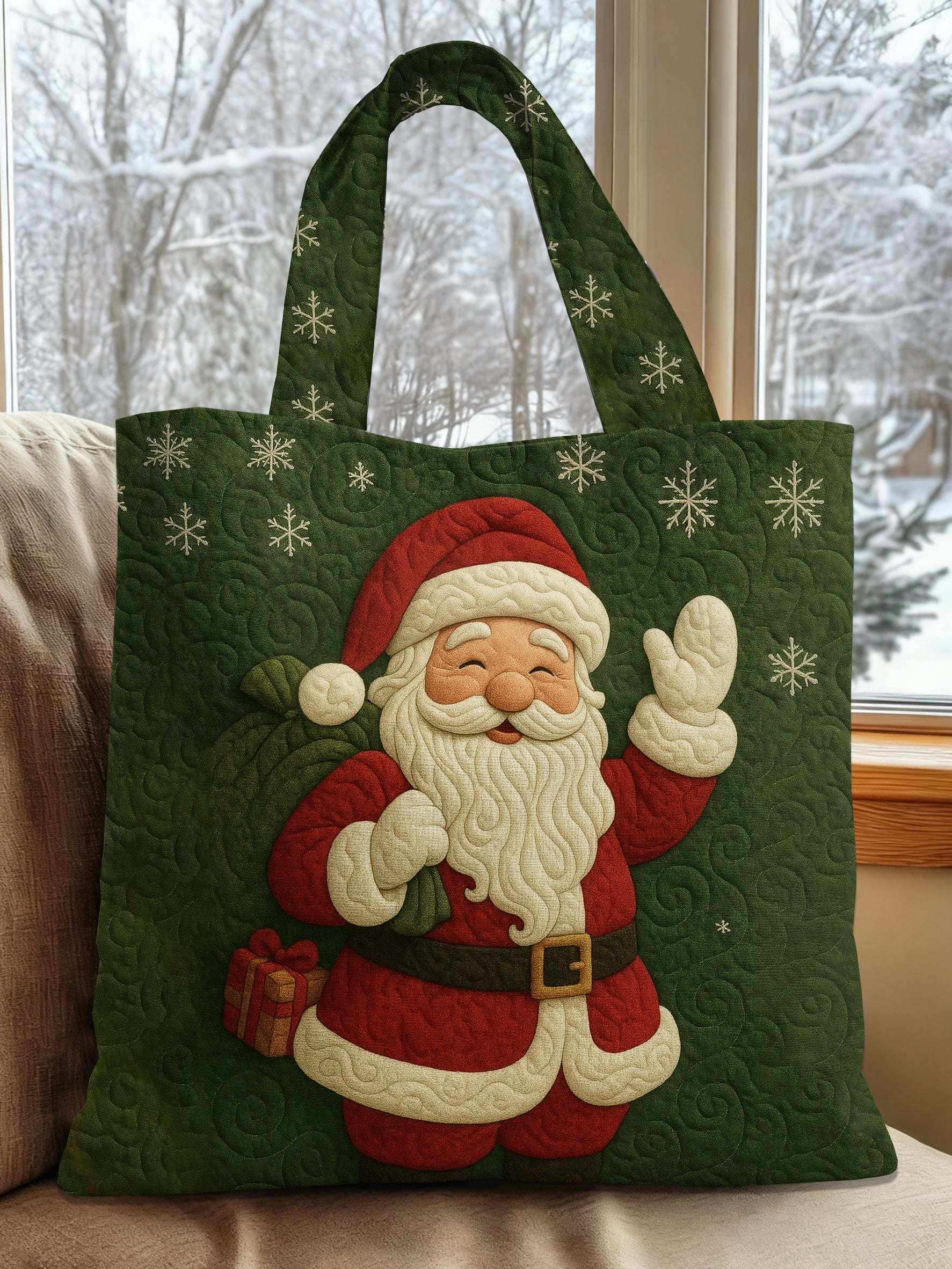 Vintage Christmas Printed Handbag