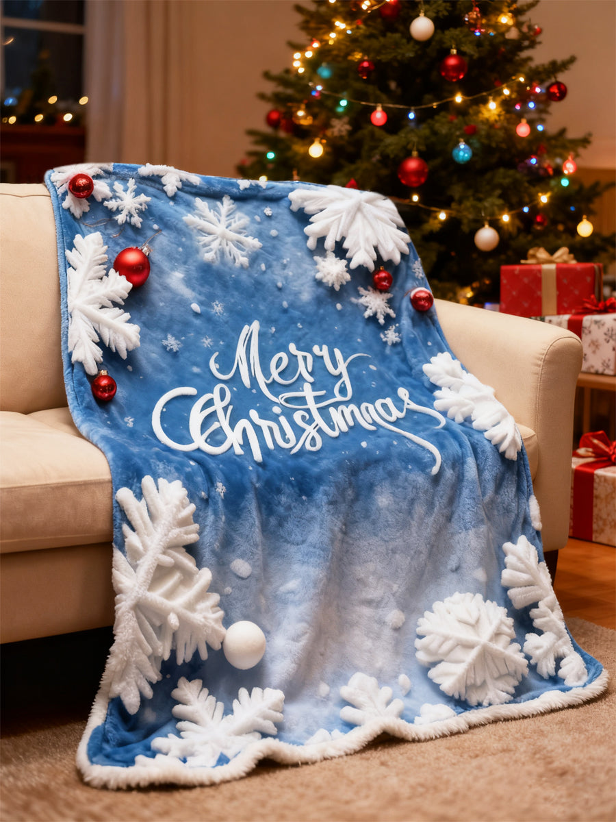 Christmas Snowflake Flannel Blanket