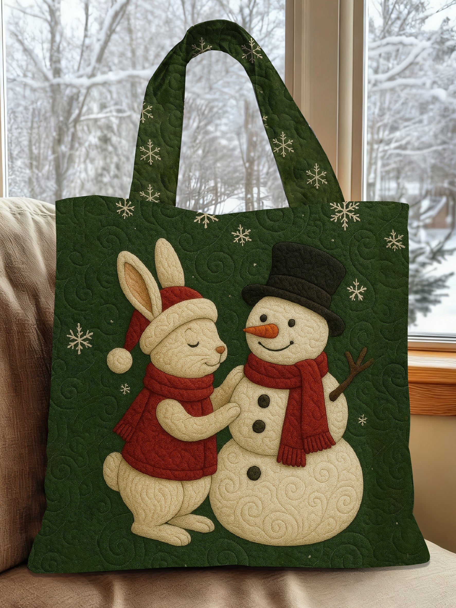 Vintage Christmas Printed Handbag