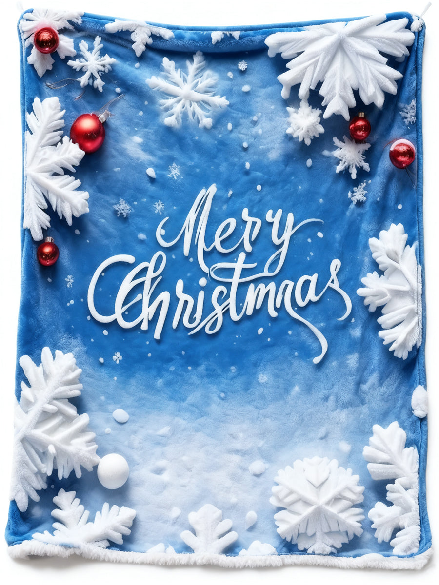 Christmas Snowflake Flannel Blanket